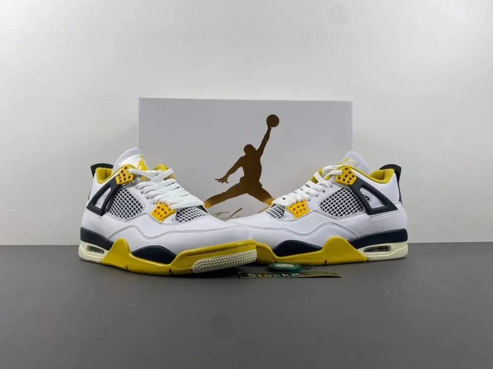 retro Air Jordan 4 White/Yellow - Hình 6
