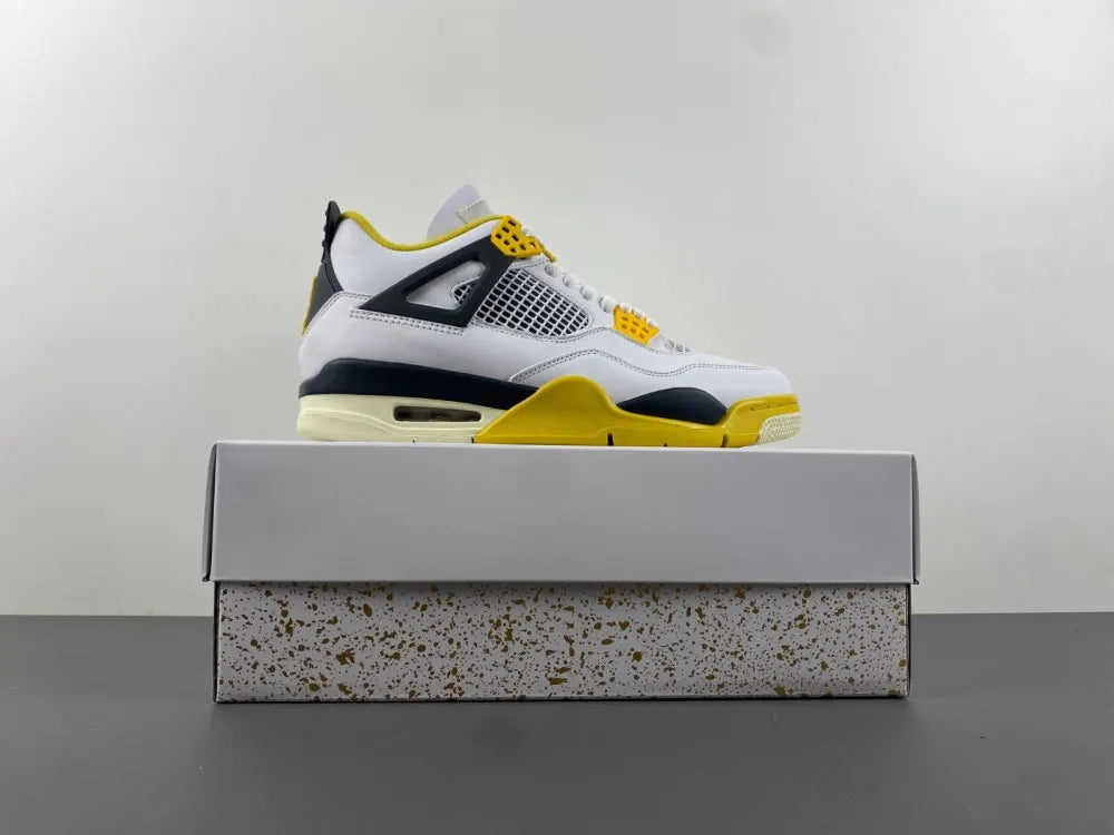 retro Air Jordan 4 White/Yellow - Hình 4
