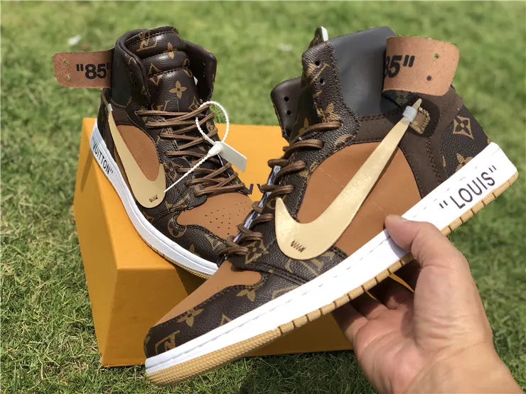 LV Nike Air Jordan 1 Brown