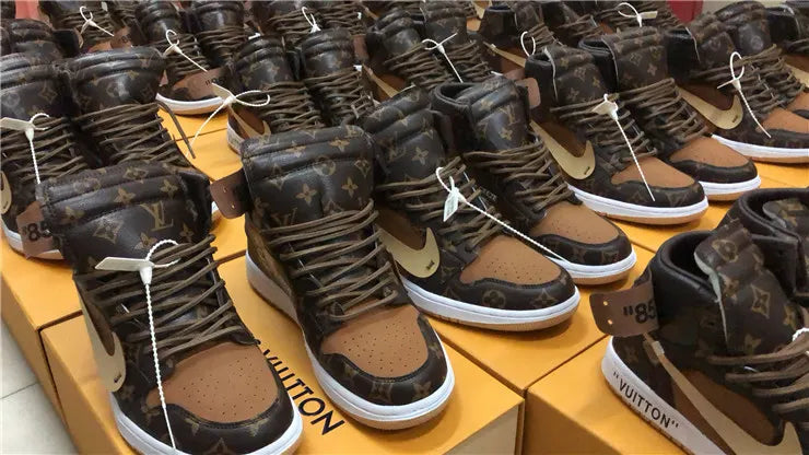 LV Nike Air Jordan 1 Brown - Hình 9