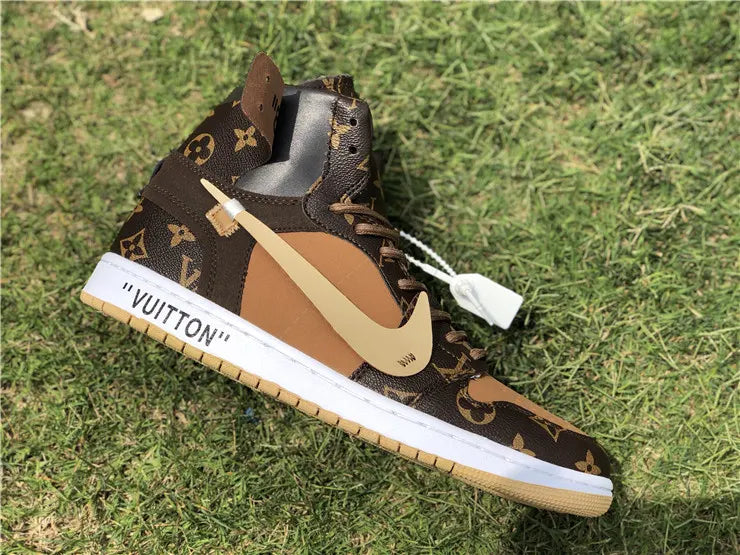 LV Nike Air Jordan 1 Brown - Hình 2