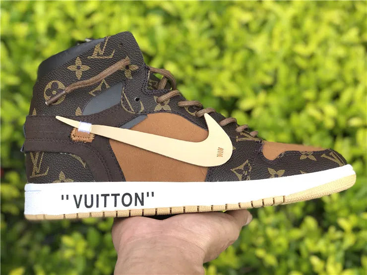 LV Nike Air Jordan 1 Brown - Hình 14