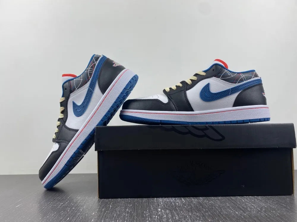 Air Jordan Low Black/White Stitch - Hình 4