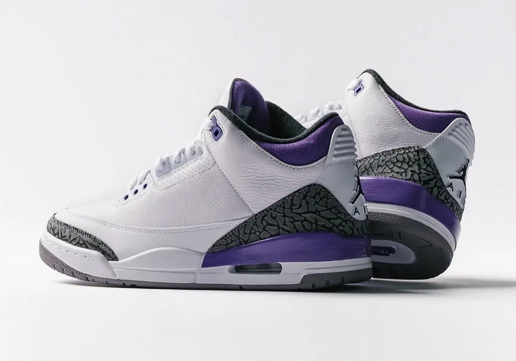 retro Air Jordan 3 White Violet - Hình 2