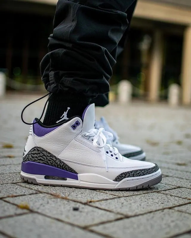 retro Air Jordan 3 White Violet - Hình 4