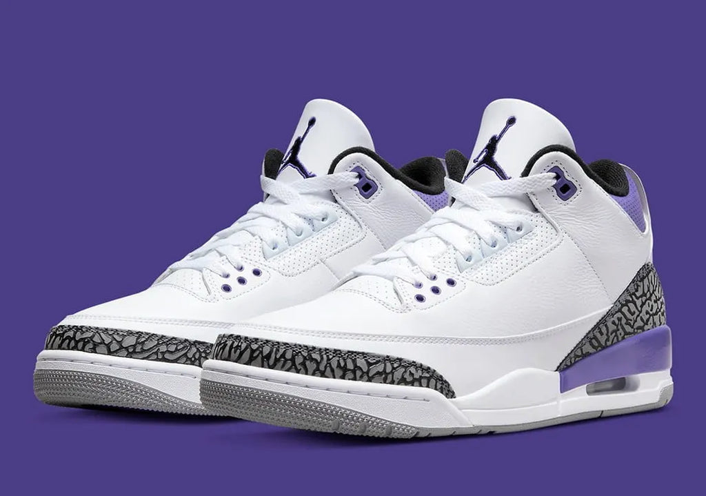 retro Air Jordan 3 White Violet