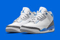 premium Air Jordan 3 White Blue