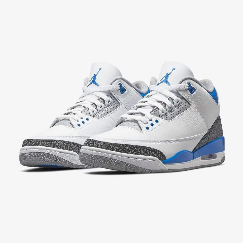 retro basketball Air Jordan 3 White Blue - Hình 4