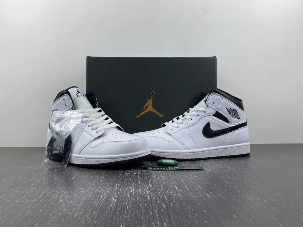 Air Jordan 1 Mid White/Black - Hình 12