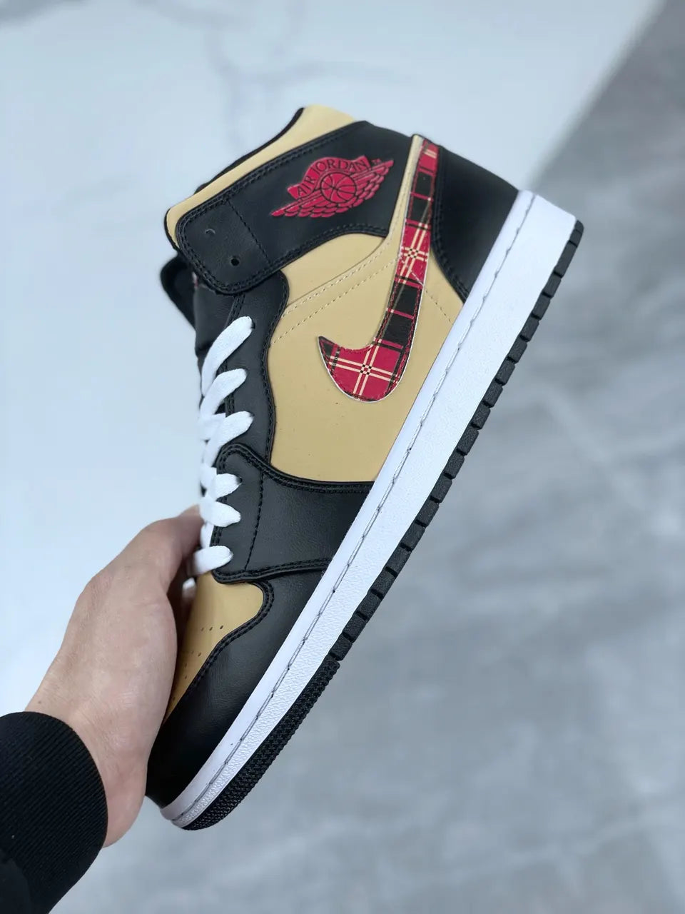 Air Jordan 1 Tan Plaid - Hình 9