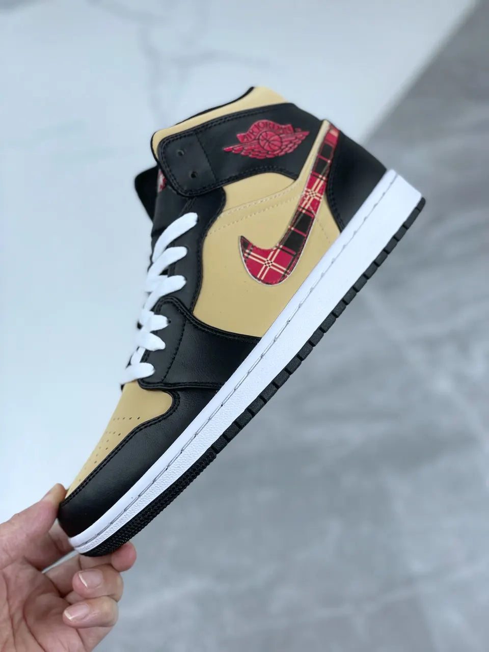 Air Jordan 1 Tan Plaid - Hình 6