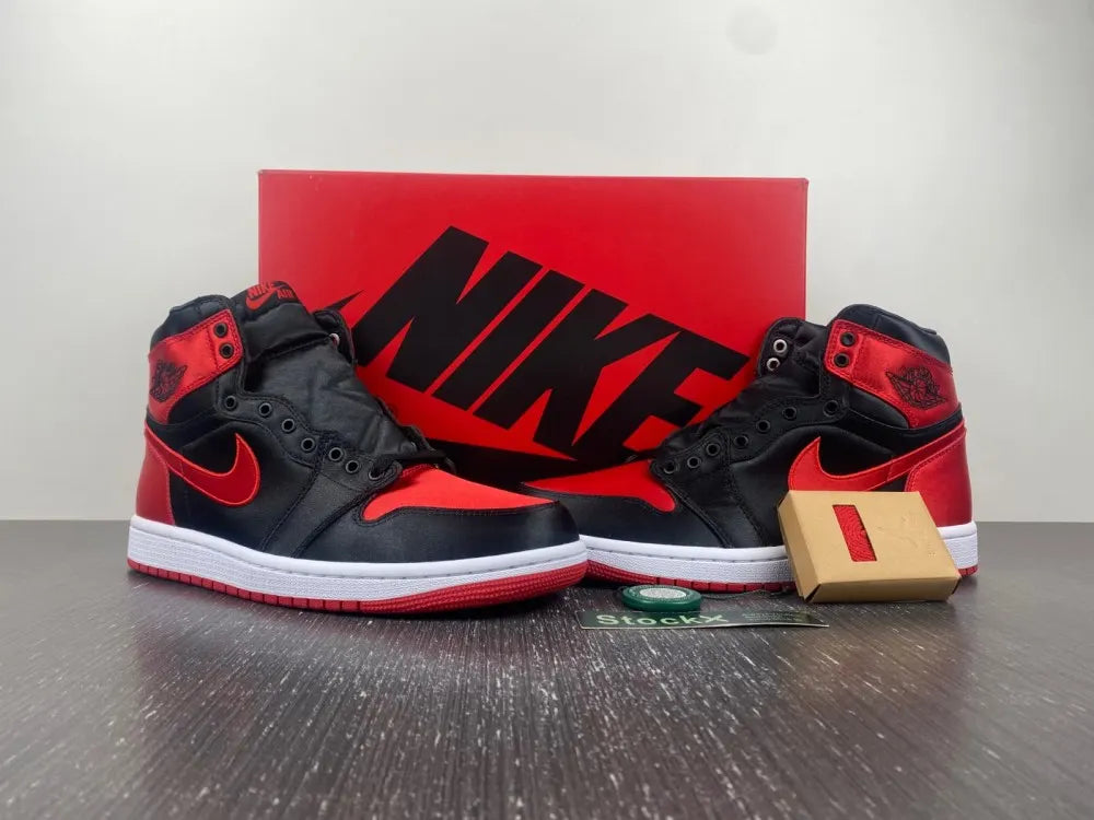 premium Air Jordan 1 Satin Red - Hình 5