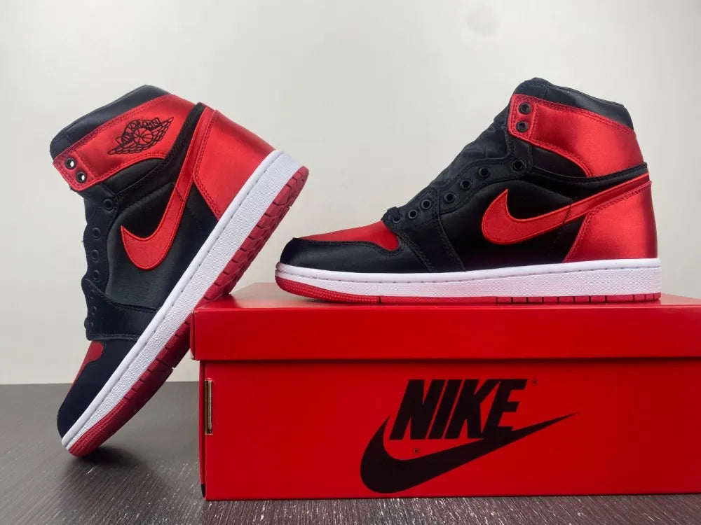 premium Air Jordan 1 Satin Red - Hình 4