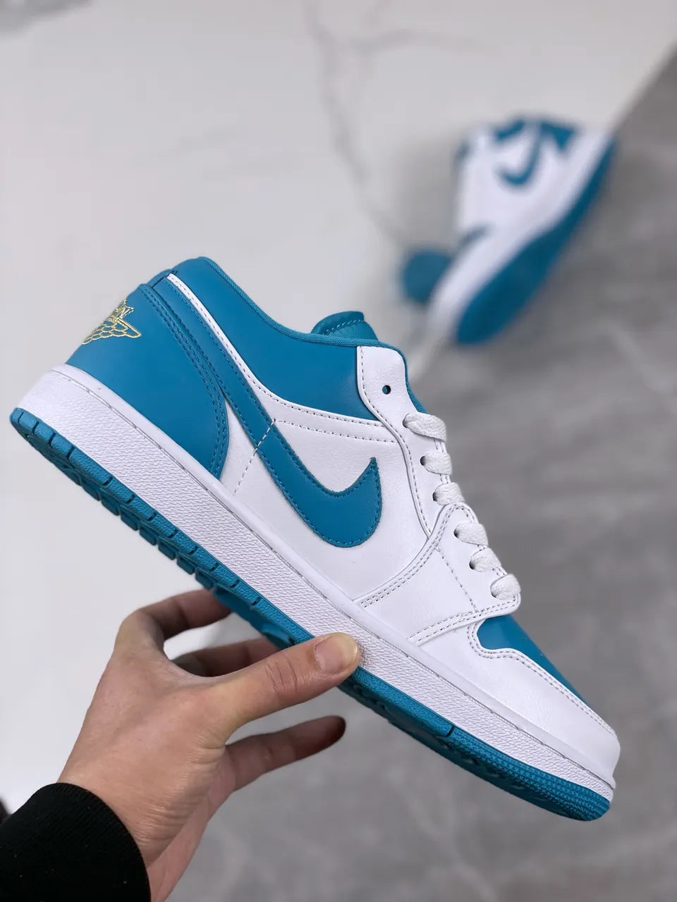 retro Air Jordan 1 Low White Teal - Hình 4