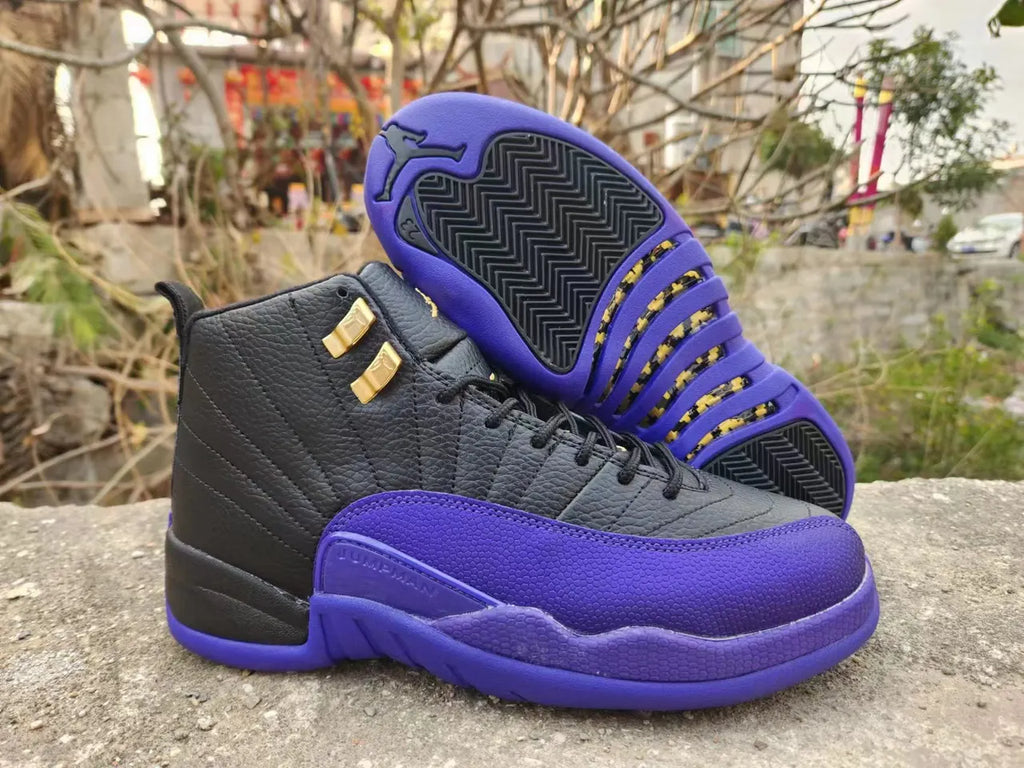 retro Air Jordan 12 Black Purple - Hình 2