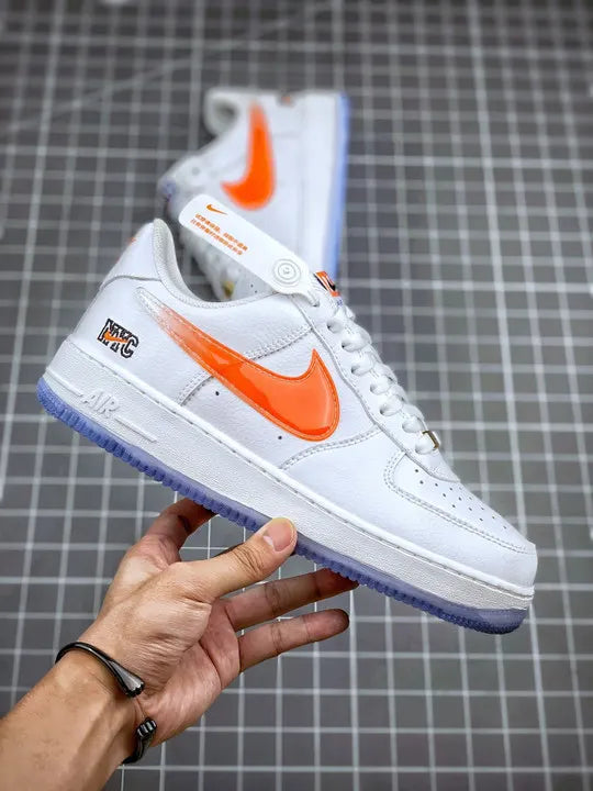 Nike White Orange AF1 - Hình 6