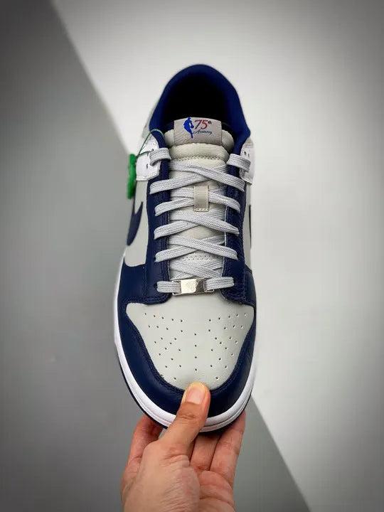 Nike Dunk Low NBA 75th Grey Navy - Hình 4