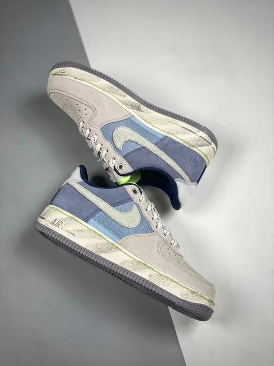 Nike Air Force 1 Grey Blue Suede - Hình 4