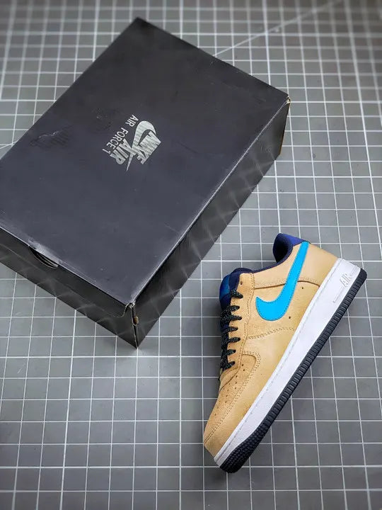 Nike AF1 Tan Suede Blue - Hình 2