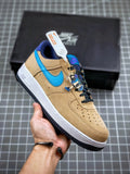 Nike AF1 Tan Suede Blue