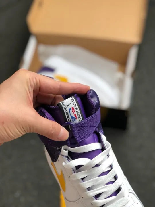 Nike AF1 High White Purple Gold - Hình 7