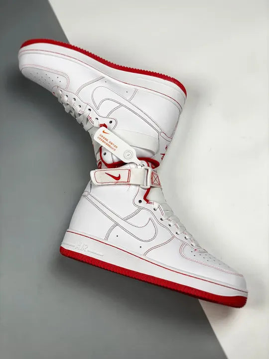 Air Force 1 White Red Stitch - Hình 4