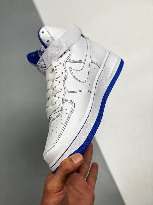 high Nike Air Force 1 White Blue - Hình 5