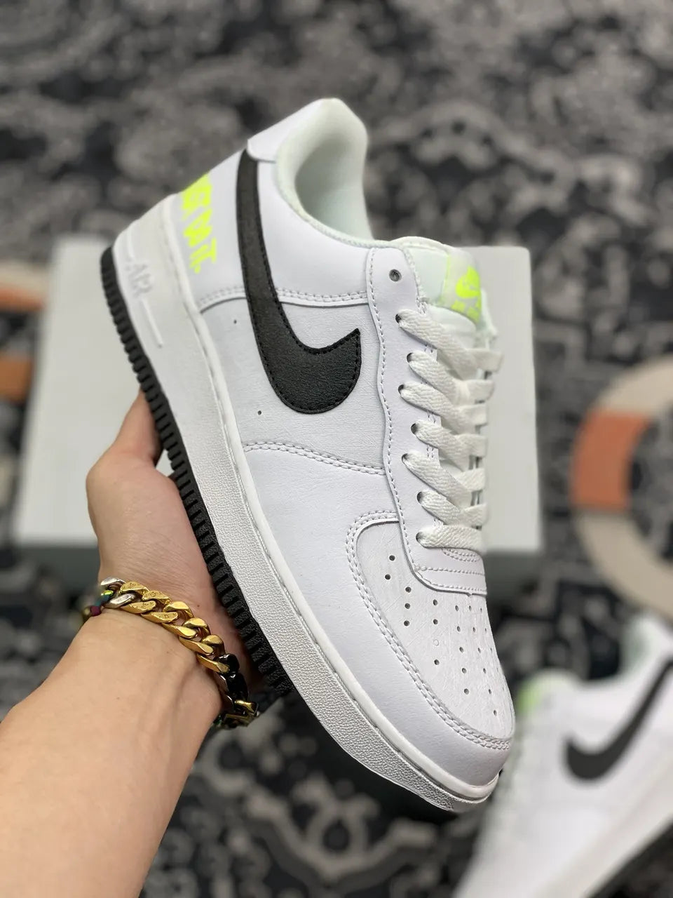 Nike Air Force 1 LV8 White Black Neon