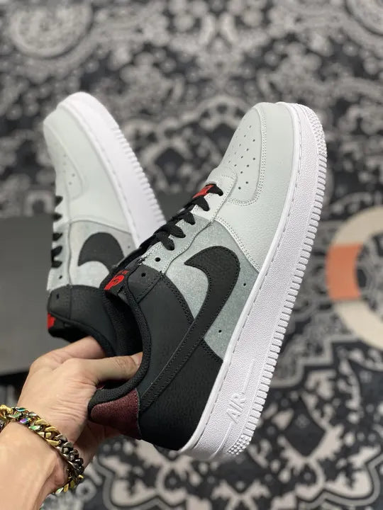 Nike AF1 Grey Black Red - Hình 9