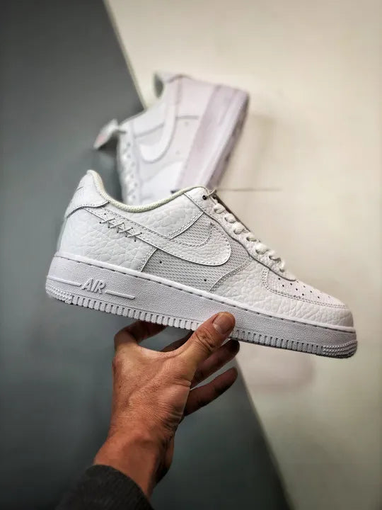 Nike Air Force 1 White Textured Leather - Hình 2