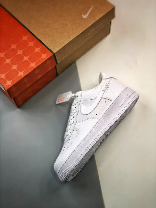 Nike Air Force 1 White Textured Leather - Hình 3