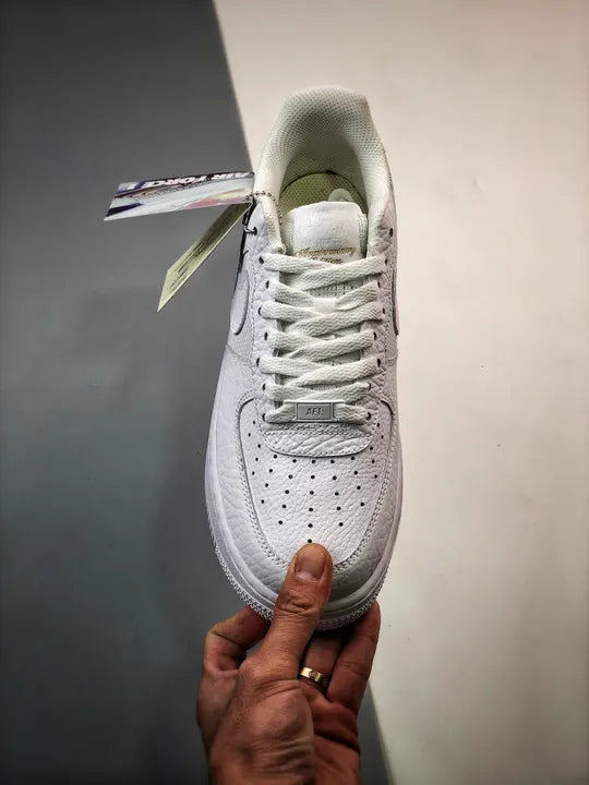 Nike Air Force 1 White Textured Leather - Hình 6