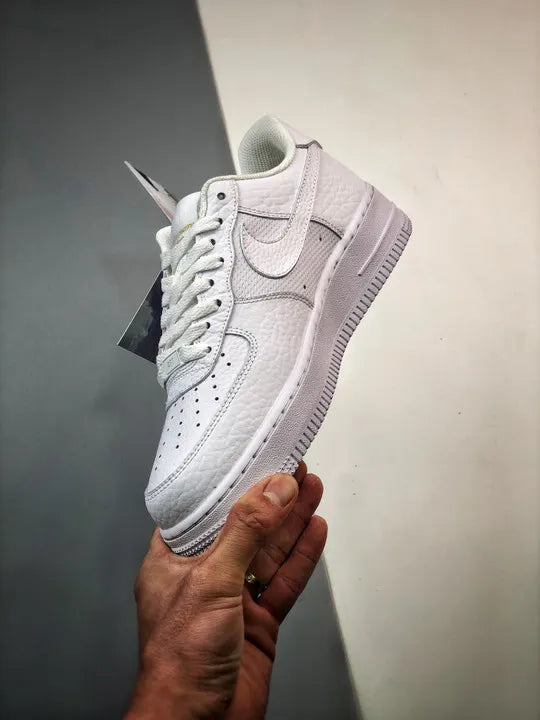 Nike Air Force 1 White Textured Leather - Hình 5