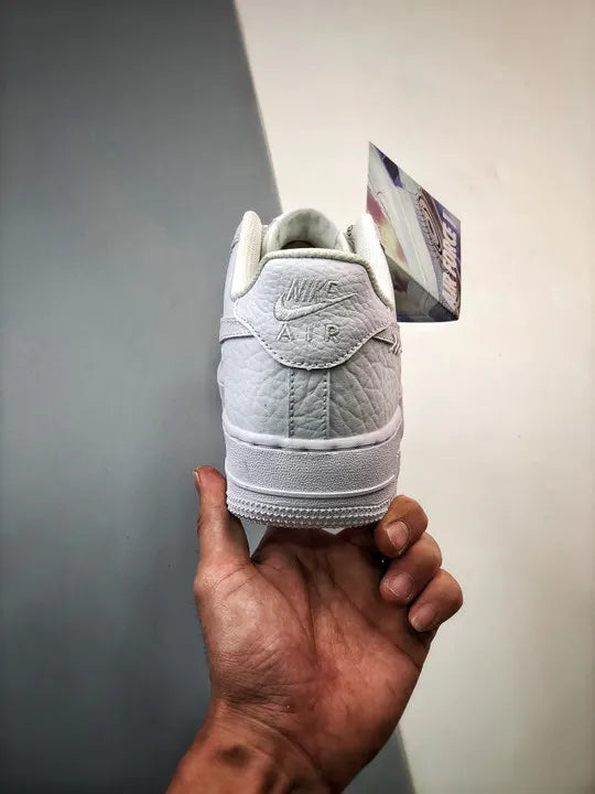 Nike Air Force 1 White Textured Leather - Hình 8