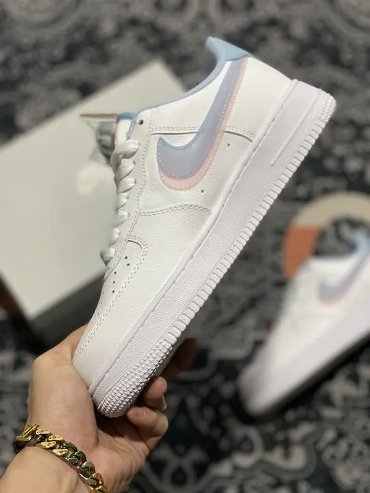 Nike White Pink Blue AF1 - Hình 4