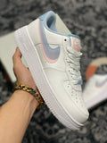 Nike White Pink Blue AF1