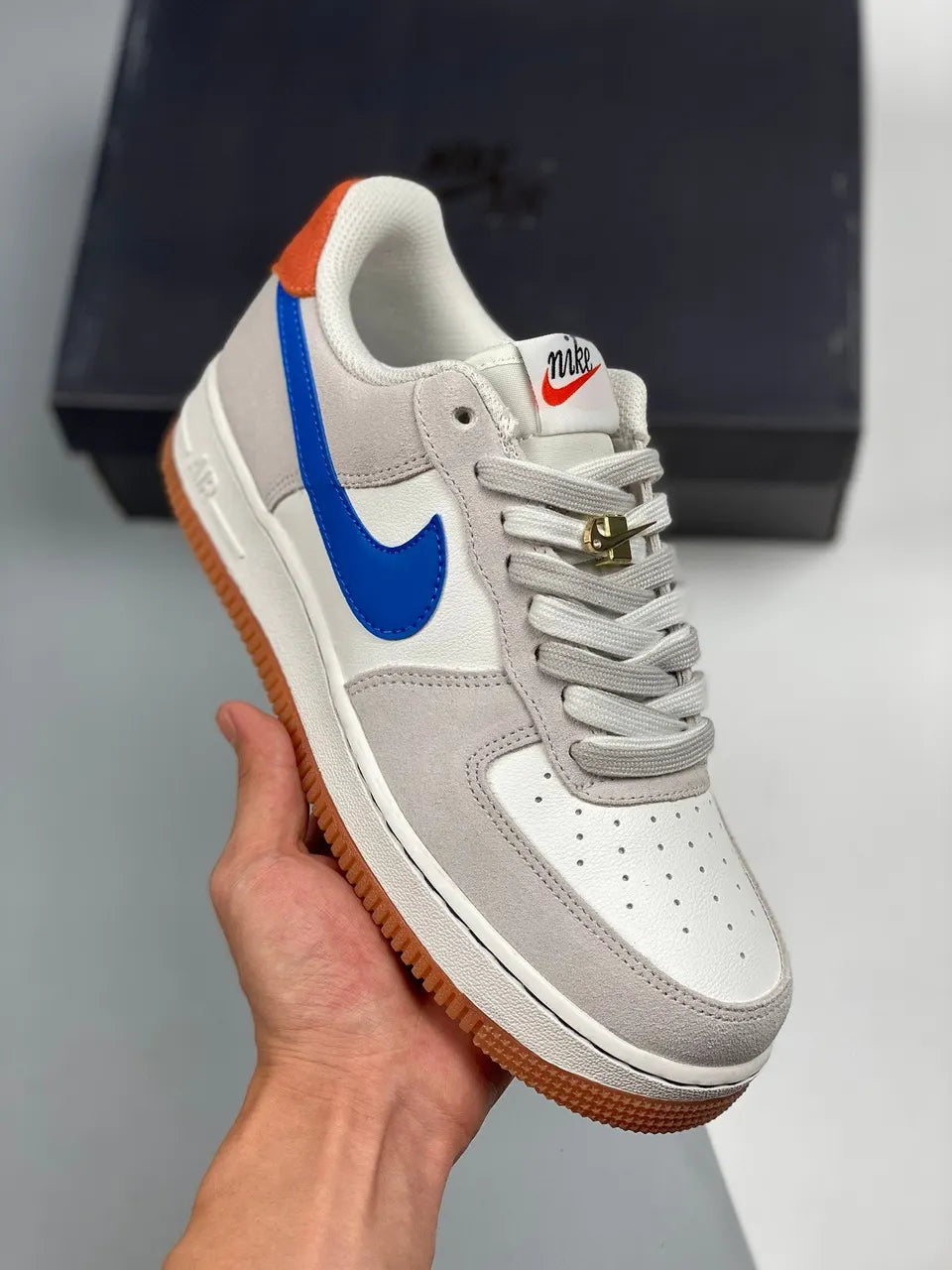 gum Nike Air Force 1 Grey Blue