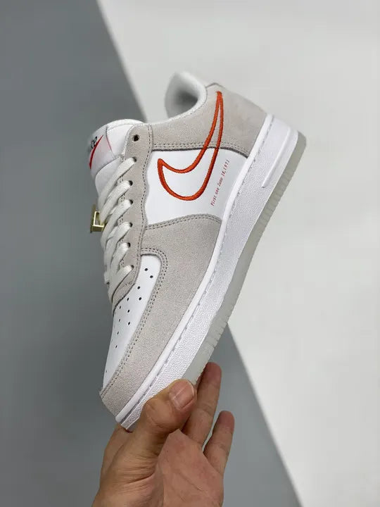 orange Nike Air Force 1 Grey Suede - Hình 5