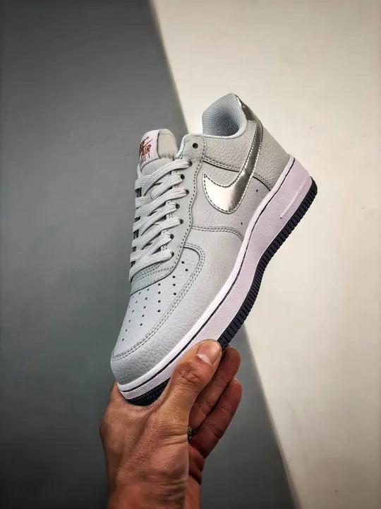 Nike Air Force 1 Grey Leather - Hình 5