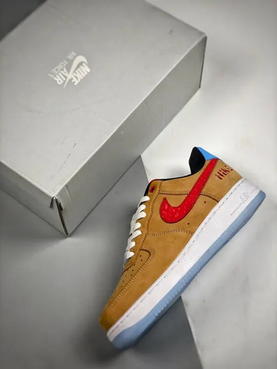 Nike Air Force 1 Tan Red - Hình 3