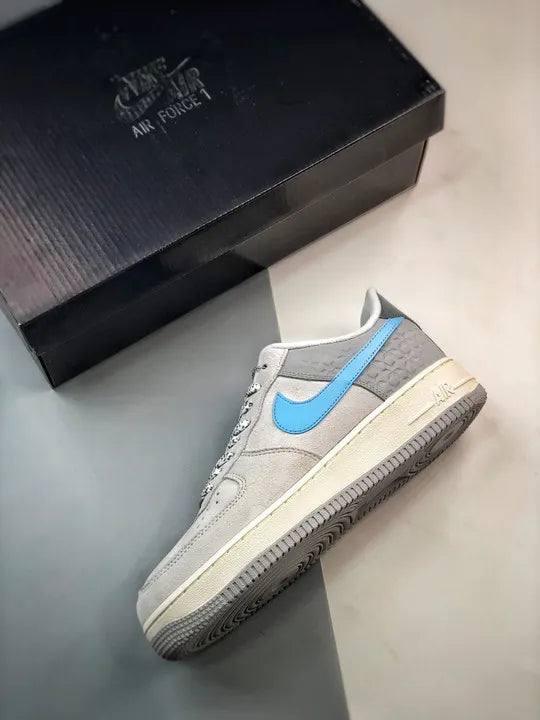 Nike AF1 Grey Blue Suede - Hình 3