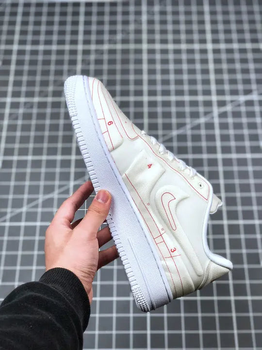 Nike AF1 Blueprint White Red - Hình 2