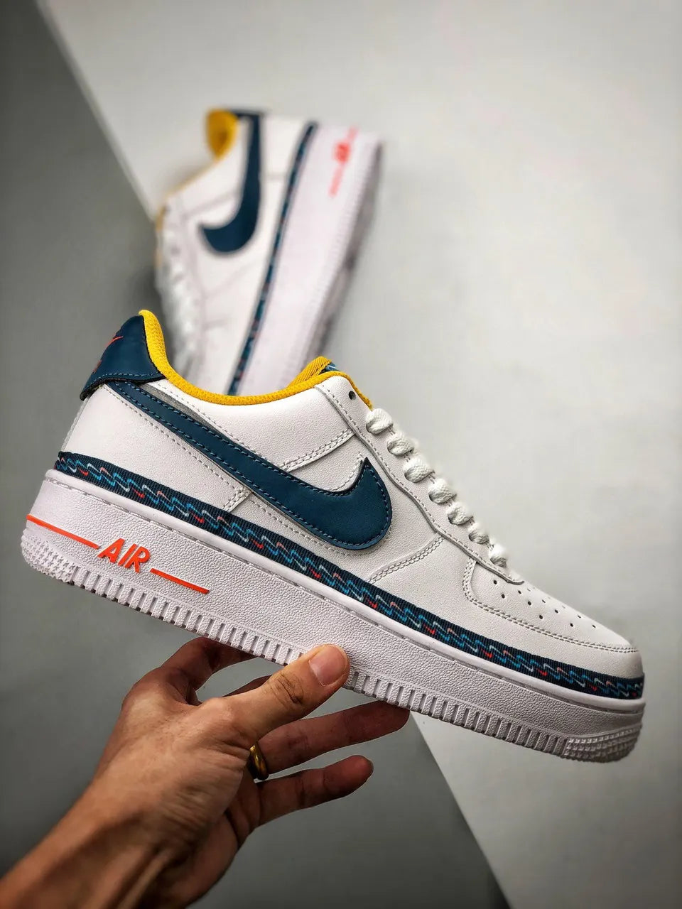 men Nike Air Force 1 White Teal