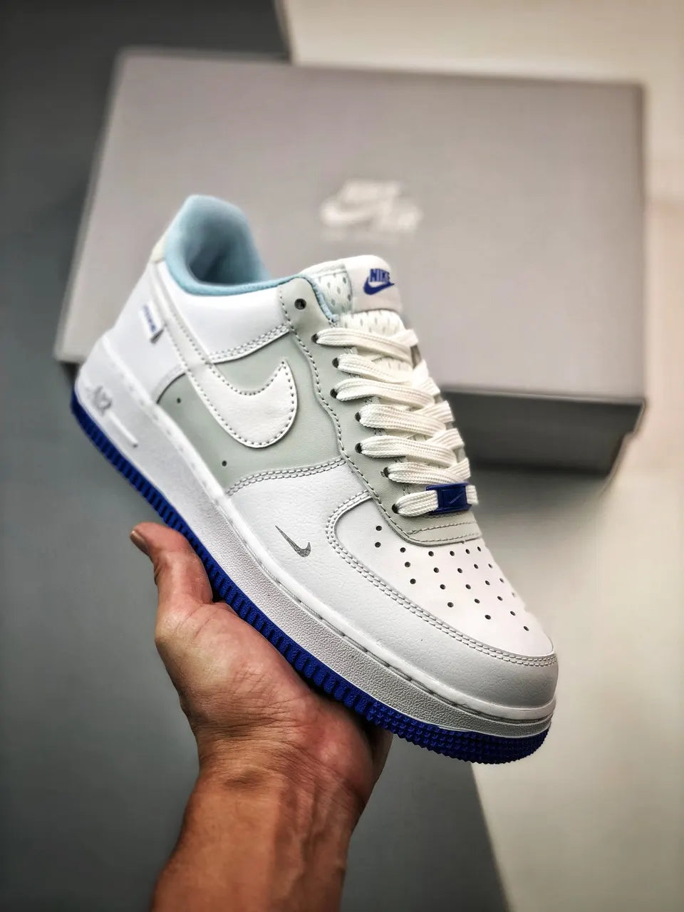 Nike AF1 White Grey Blue