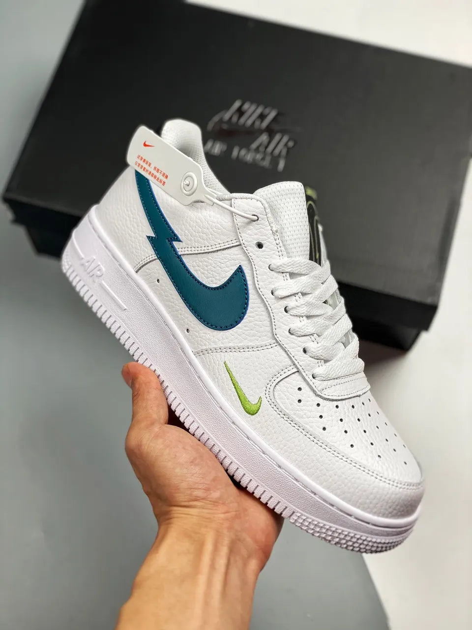 Nike AF1 White Teal Volt