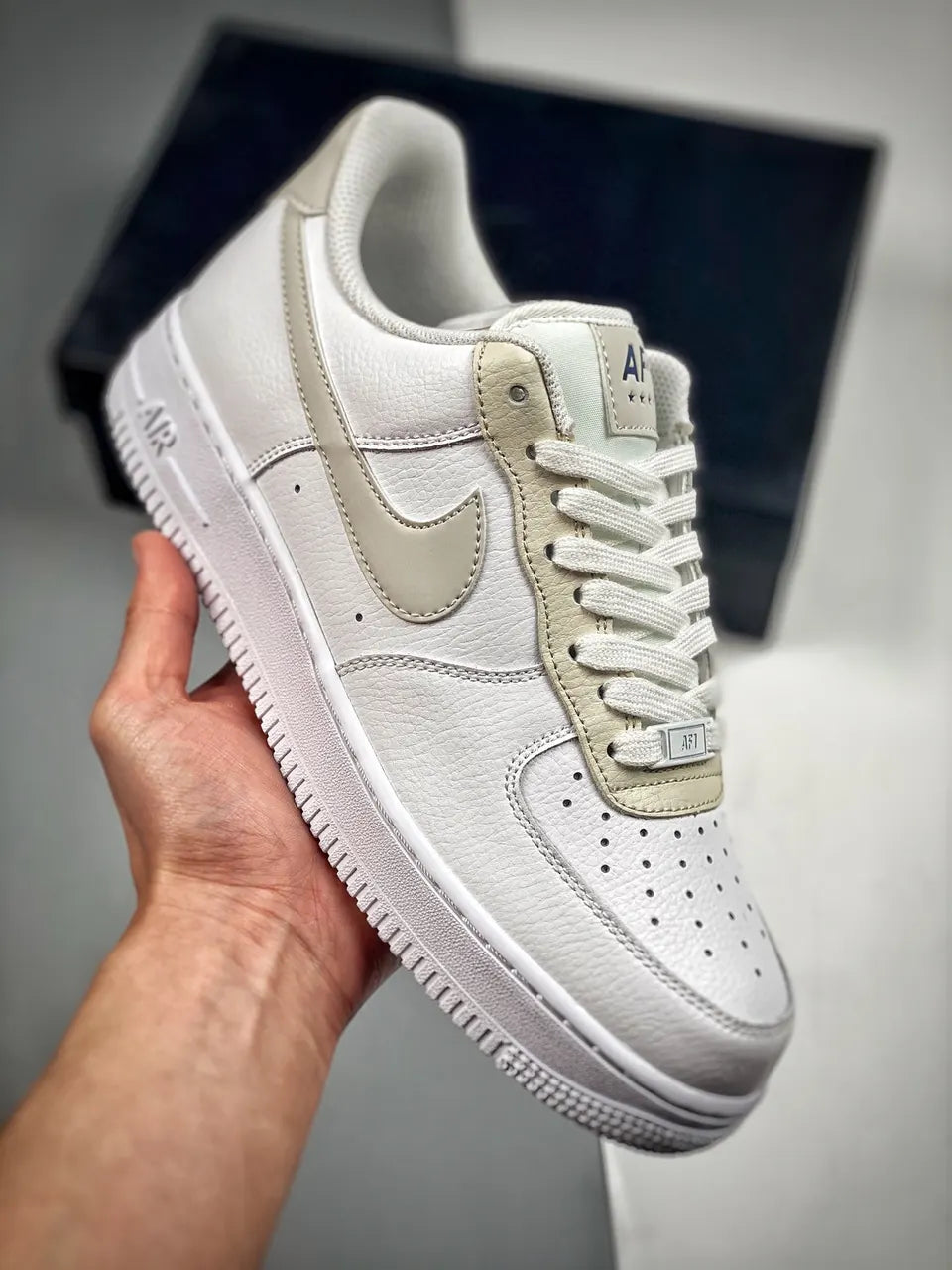 Nike White Tan Leather Sneaker