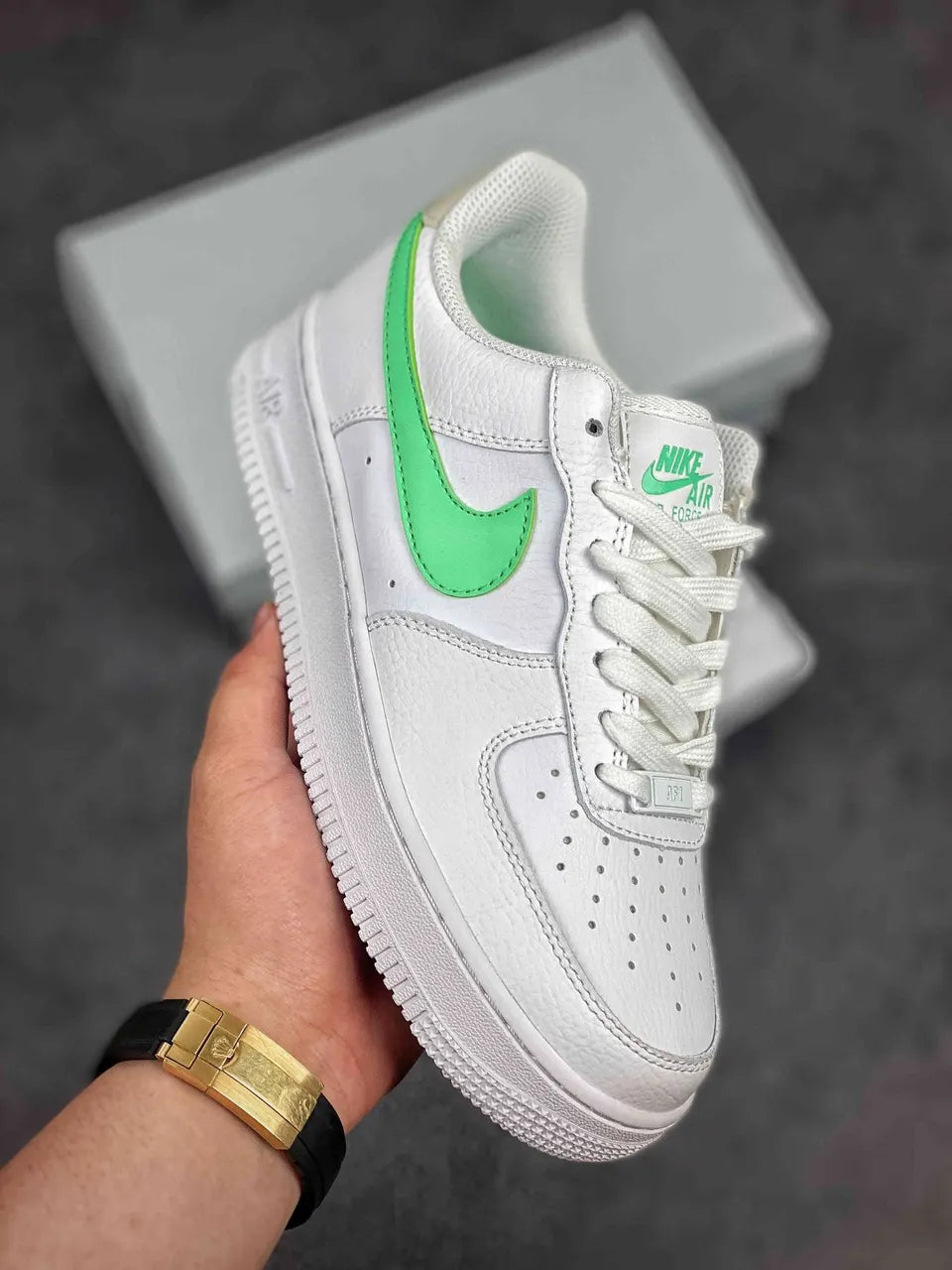 Nike Air Force 1 White Lucky Green