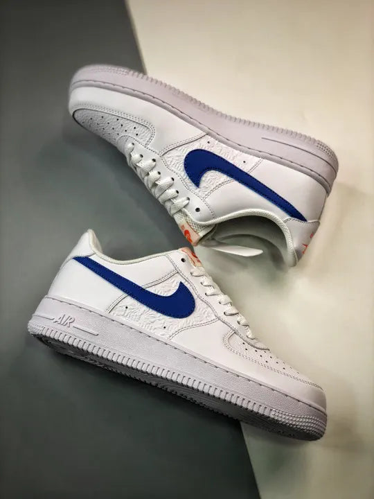 custom Nike Air Force 1 White Blue - Hình 4