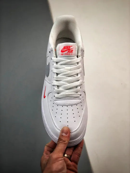 Nike White Grey Red AF1 - Hình 6