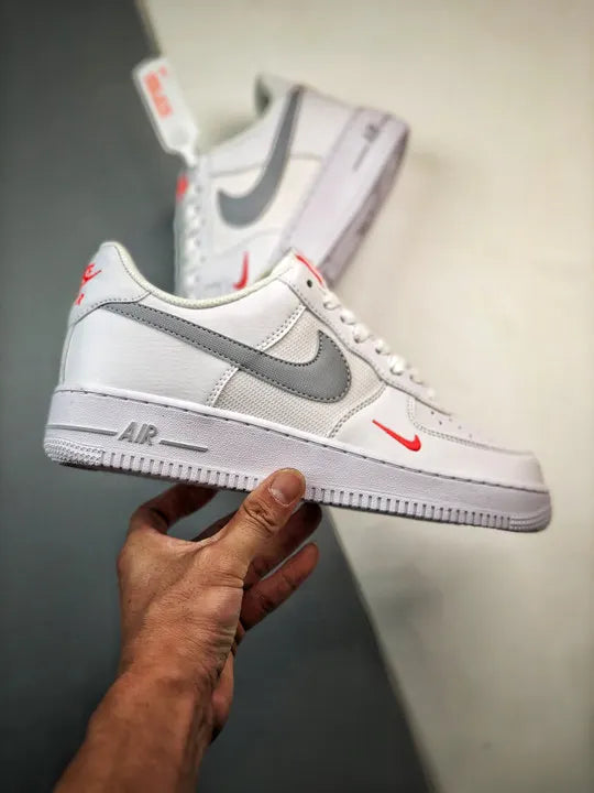 Nike White Grey Red AF1 - Hình 2